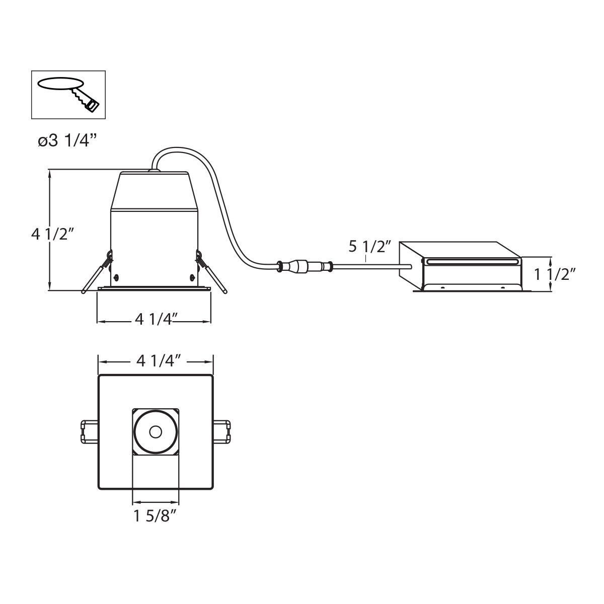 Eurofase - 31222-02 - LED REC,3 1/4IN,REG,SQ,30K,WHT - White