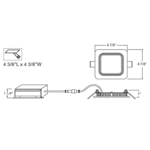 Eurofase - 31242-02 - LED SLIM REC,4IN,BAF,9W,SQ,WHT - White