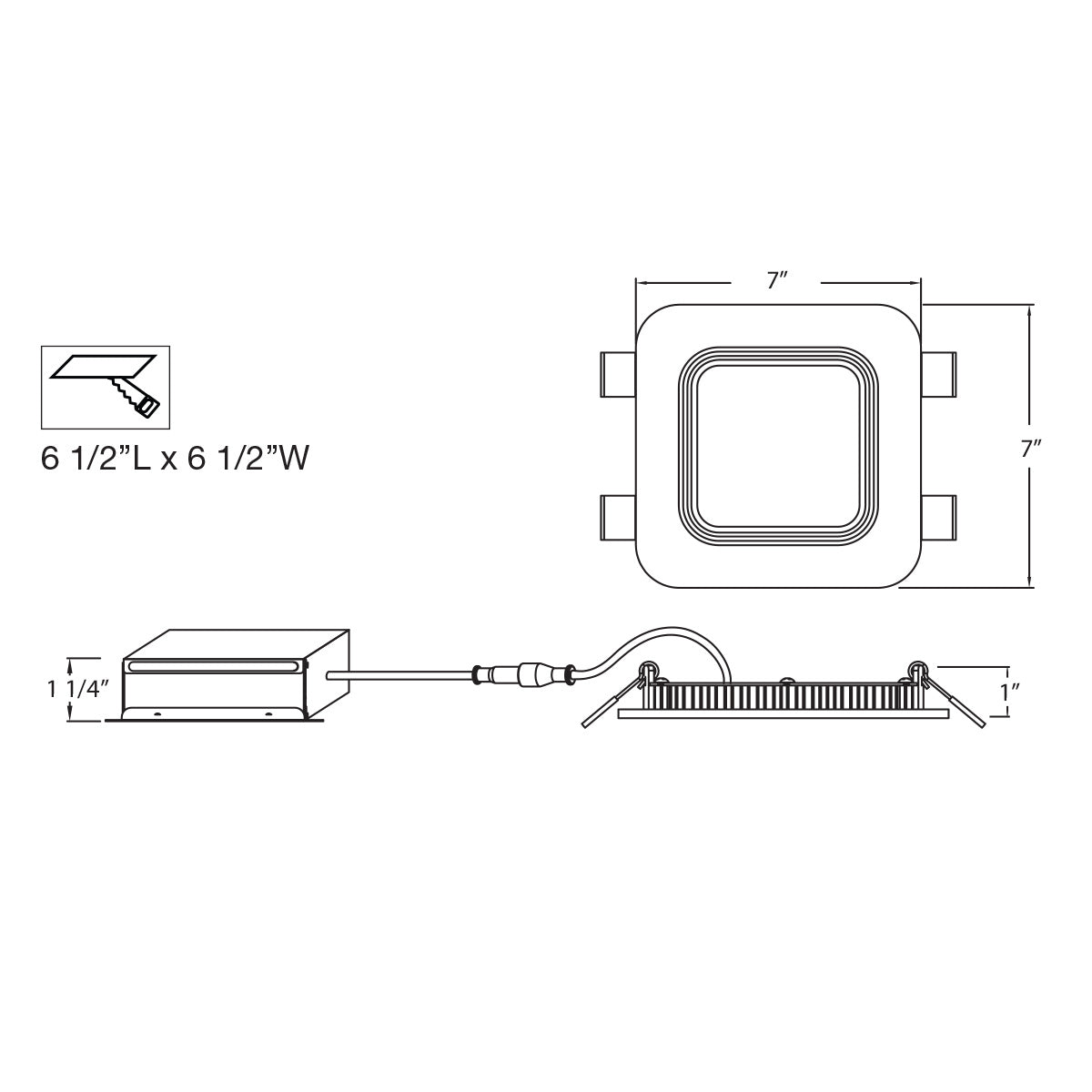 Eurofase - 31244-02 - LED SLIM REC,6IN,BAF,15W,SQ,WT - White