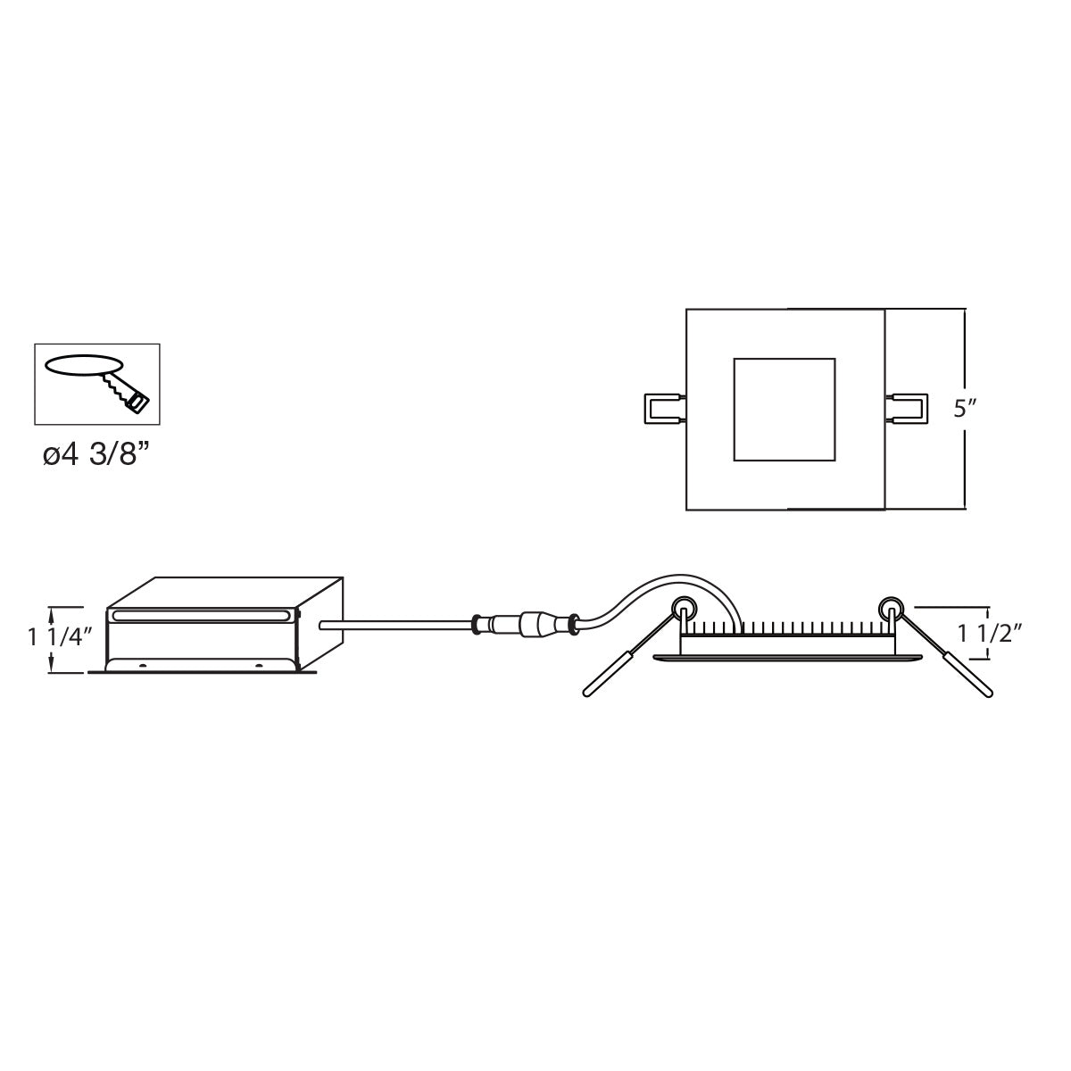Eurofase - 31488-020 - LED SLIM REC,4IN,12W,SQ,BLK - Black