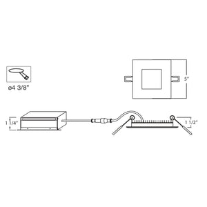Eurofase - 31488-037 - LED SLIM REC,4IN,12W,SQ,BN - Brushed Nickel
