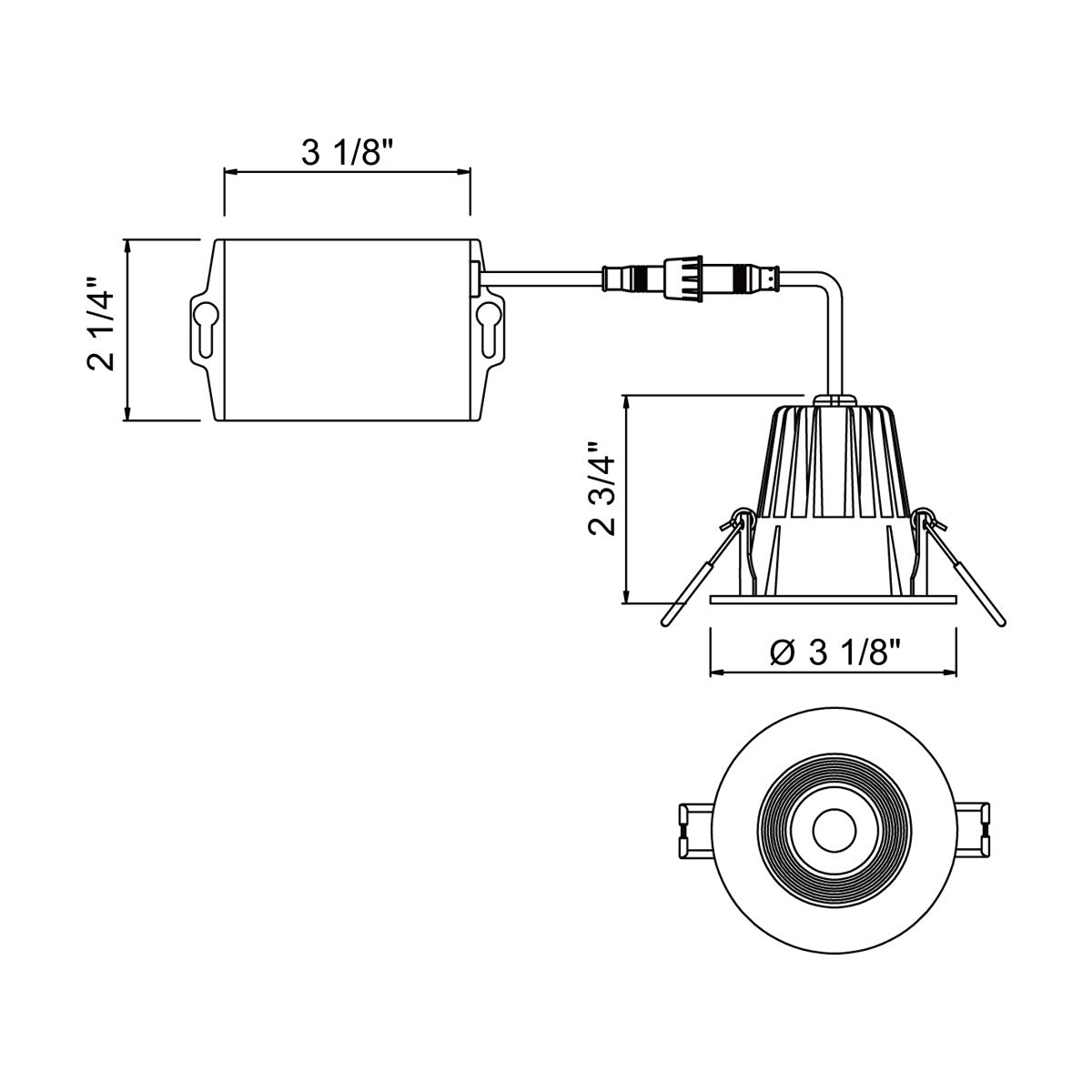 Eurofase - 34890-40-01 - LED REC,2.5IN,BAFFL,8W,40K,BLK - 34890-40 - Black