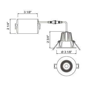 Eurofase - 34890-40-01 - LED REC,2.5IN,BAFFL,8W,40K,BLK - 34890-40 - Black