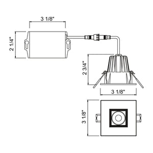 Eurofase - 34891-40-01 - LED REC,2.5IN,SQ BAFF,8W,40K,B - 34891-40 - Black
