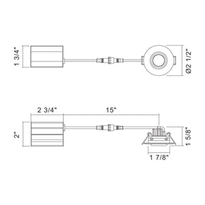 Eurofase - 34894-40-01 - LED REC,2IN,GIMBAL,5W,40K,BLK - 34894-40 - Black
