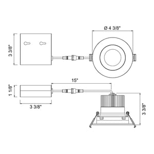 Eurofase - 34897-40-01 - LED REC,3.5IN,RGSS,12W,40K,BLK - 34897-40 - Black