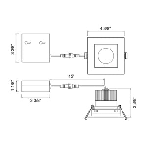 Eurofase - 34898-30-02 - LED REC,3.5IN,SQ RGS,12W,30K,W - 34898-30 - White