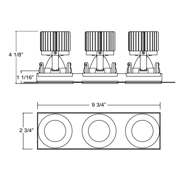 Eurofase - 36026-30-01 - Three Light Downlight - Amigo - Black