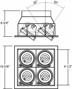 Eurofase - TE114BGU10-01 - MULT,GU10,TRM,4LT,50W,BLK/BLK - GU10 MULTI - Black
