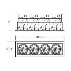 Eurofase - TE164A-01 - MULT,PAR20,TRM,4LT,50W,BL/BLK - PAR20MULTI-GEN - Black