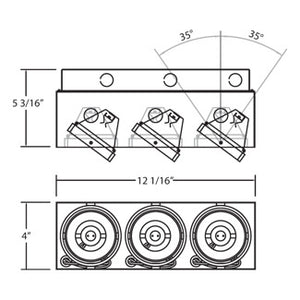 Eurofase - TE213GU10-02 - MULT,GU10,TRIMLSS,3LT,50W,WHT - GU10 MULTI - White