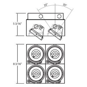 Eurofase - TE214BGU10-01 - MULT,GU10,TRIMLSS,4LT,50W,BLK - GU10 MULTI - Black