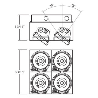 Eurofase - TE214BGU10-01 - MULT,GU10,TRIMLSS,4LT,50W,BLK - GU10 MULTI - Black