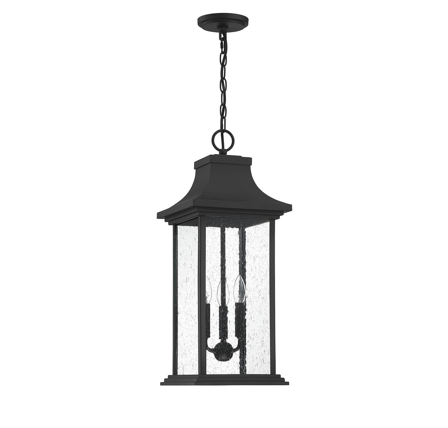 Savoy House - 5-453-BK - Three Light Outdoor Pendant - Hancock - Matte Black