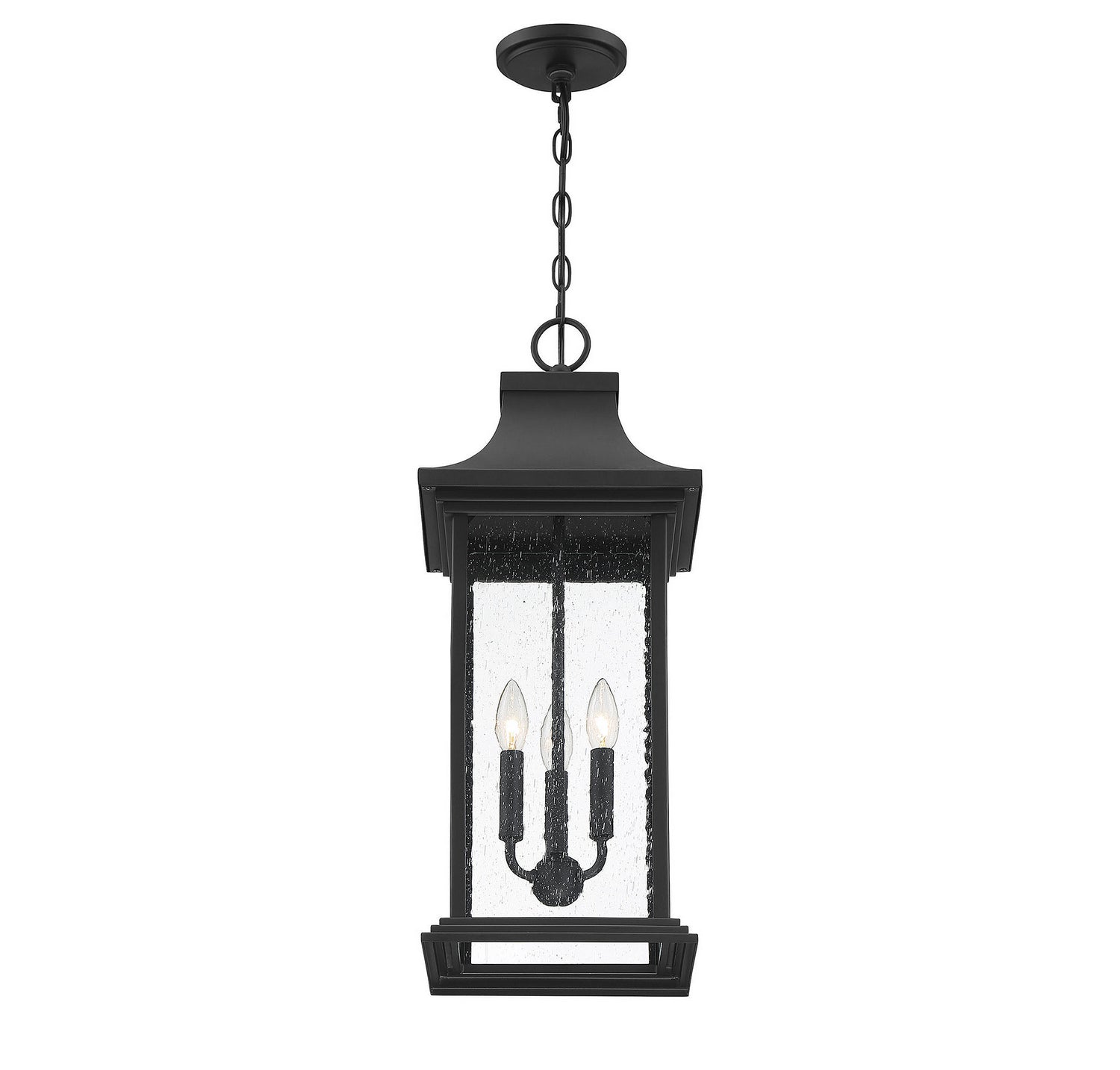 Savoy House - 5-453-BK - Three Light Outdoor Pendant - Hancock - Matte Black