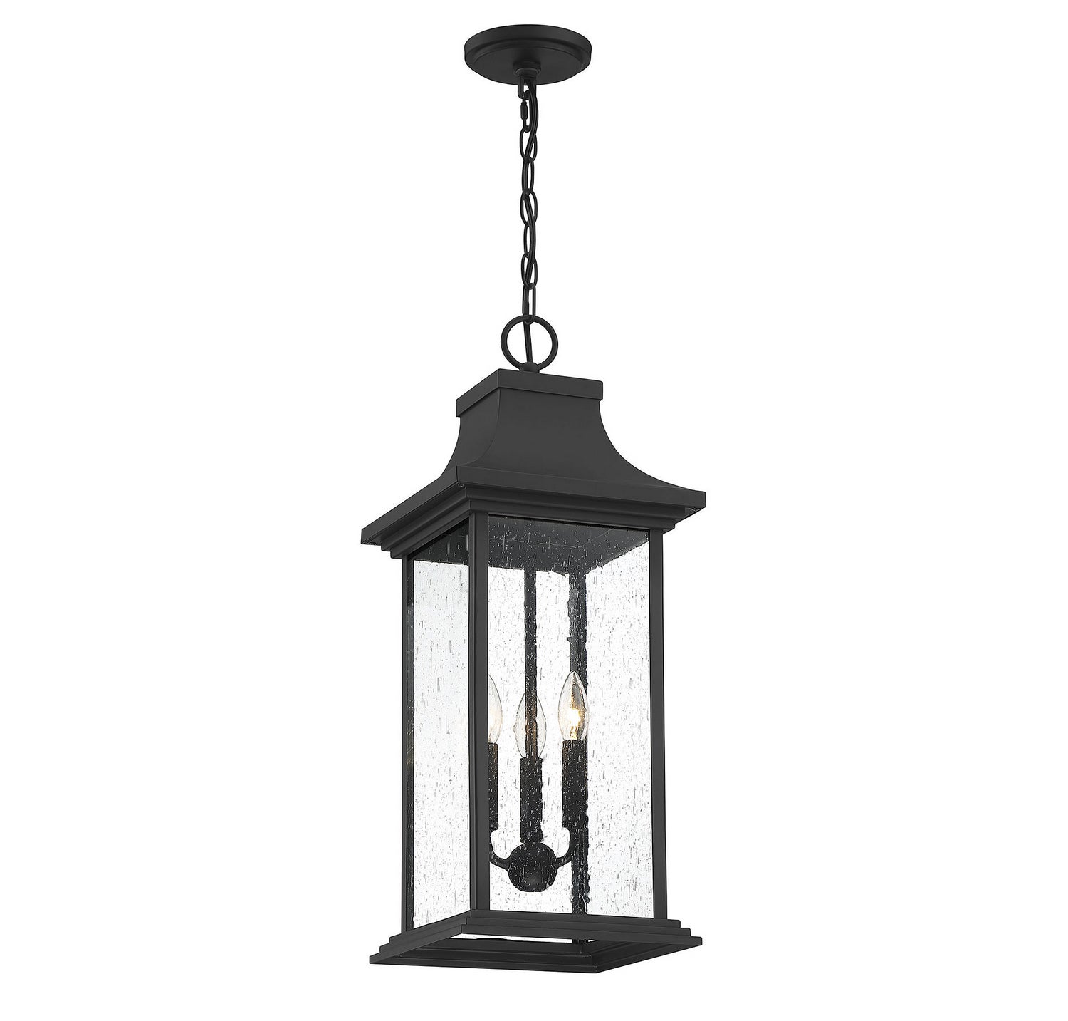 Savoy House - 5-453-BK - Three Light Outdoor Pendant - Hancock - Matte Black