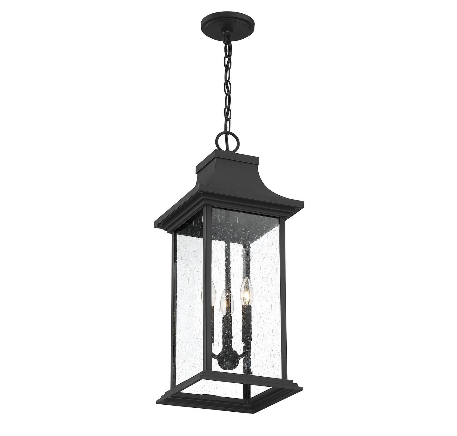 Savoy House - 5-453-BK - Three Light Outdoor Pendant - Hancock - Matte Black