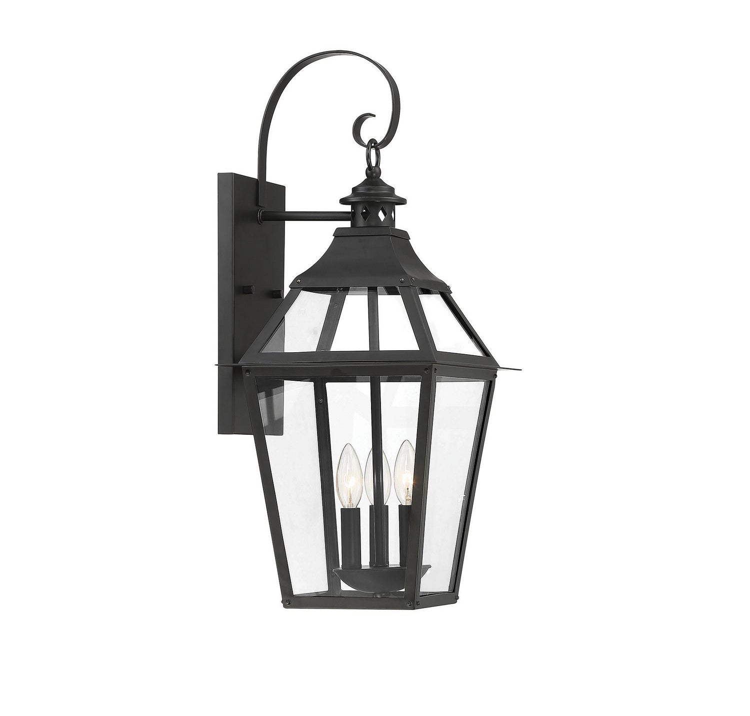 Savoy House - 5-722-153 - Three Light Outdoor Wall Sconce - Jackson - Black with Gold Highlights