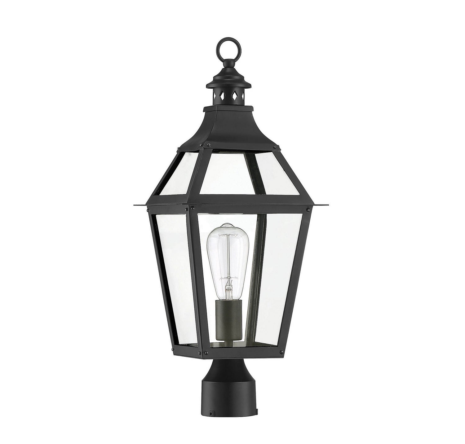 Savoy House - 5-724-153 - One Light Post Lantern - Jackson - Black with Gold Highlights