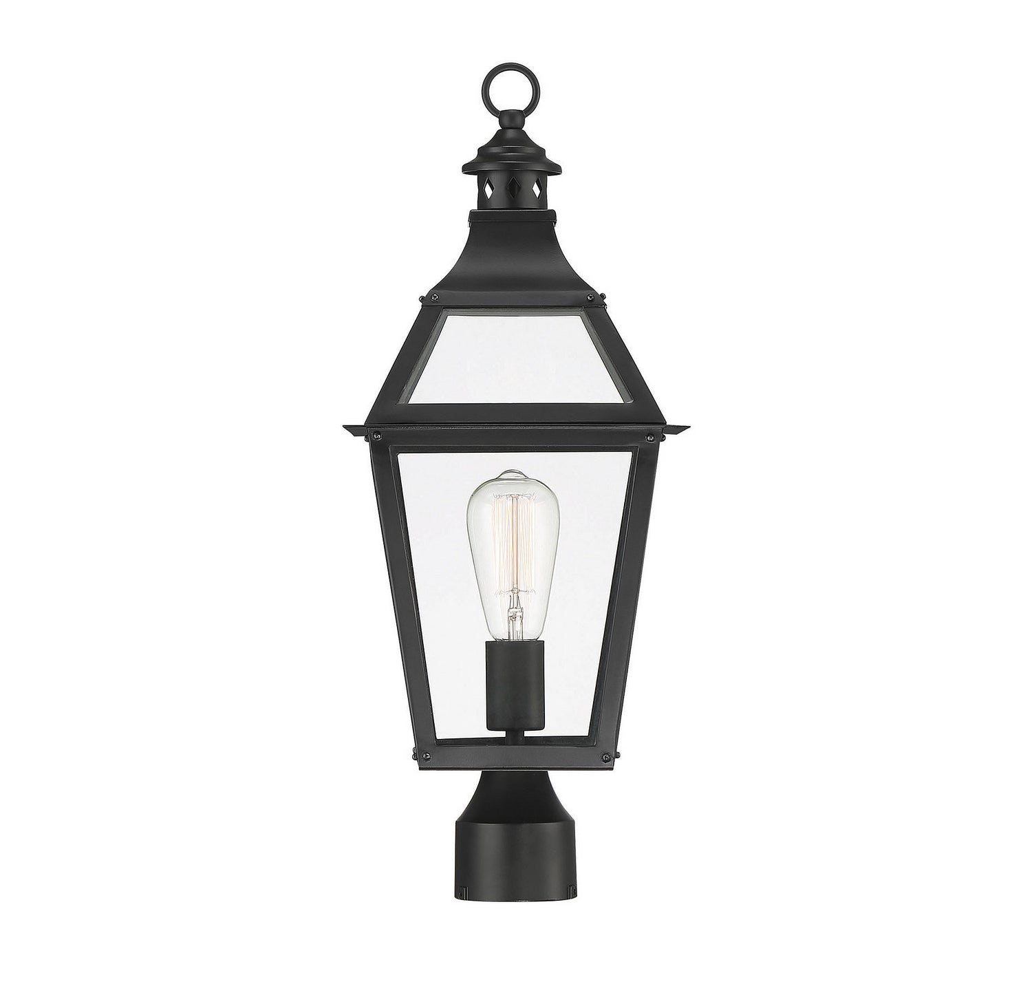 Savoy House - 5-724-153 - One Light Post Lantern - Jackson - Black with Gold Highlights