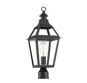 Savoy House - 5-724-153 - One Light Post Lantern - Jackson - Black with Gold Highlights