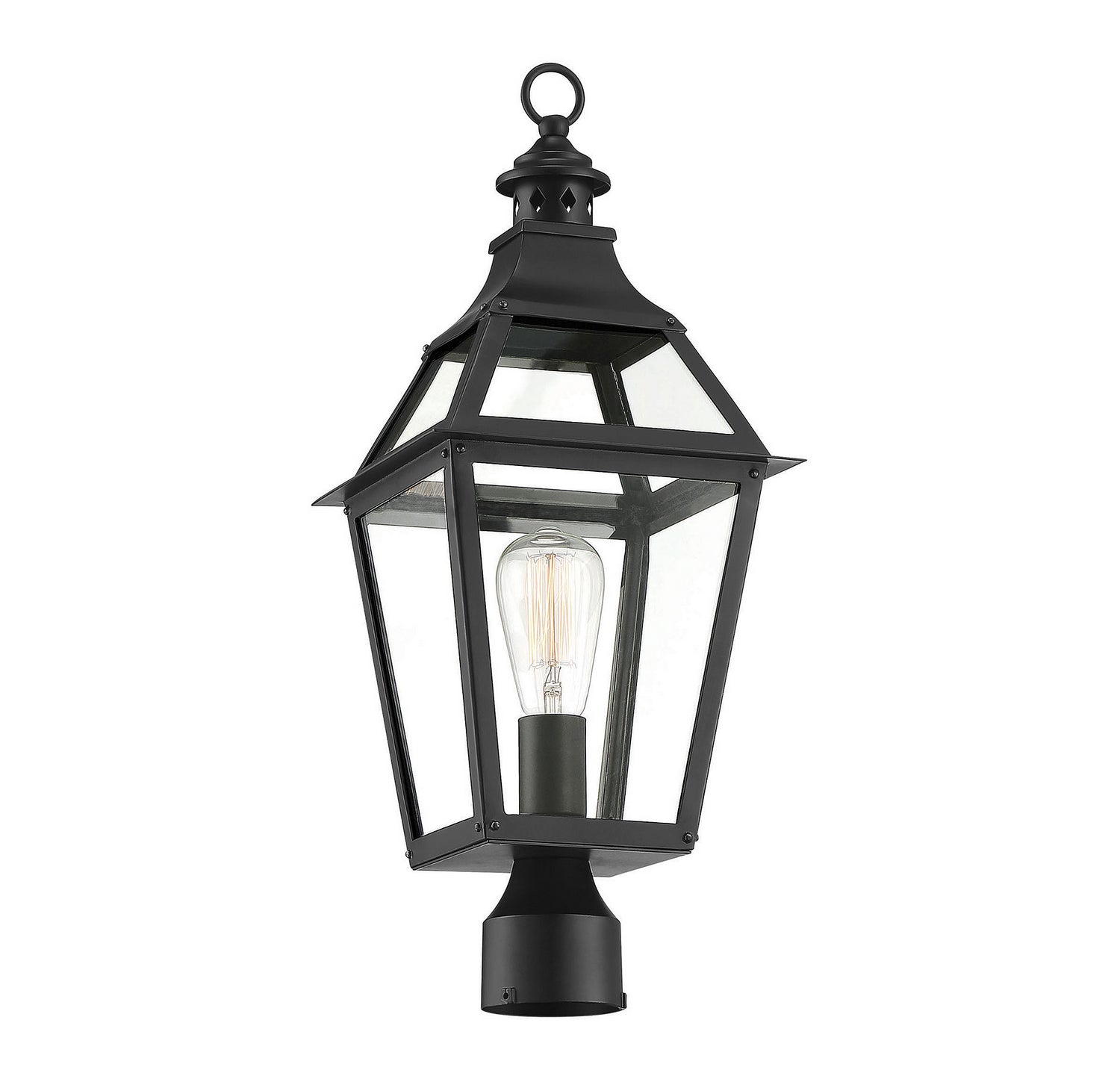 Savoy House - 5-724-153 - One Light Post Lantern - Jackson - Black with Gold Highlights