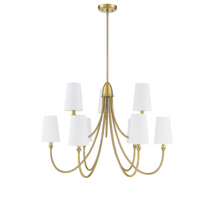 Savoy House - 1-2541-9-322 - Nine Light Chandelier - Cameron - Warm Brass