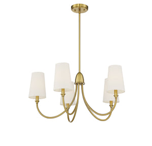 Savoy House - 1-2540-5-322 - Five Light Chandelier - Cameron - Warm Brass