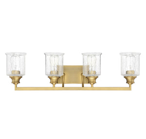 Savoy House - 8-1972-4-322 - Four Light Bath Bar - Hampton - Warm Brass