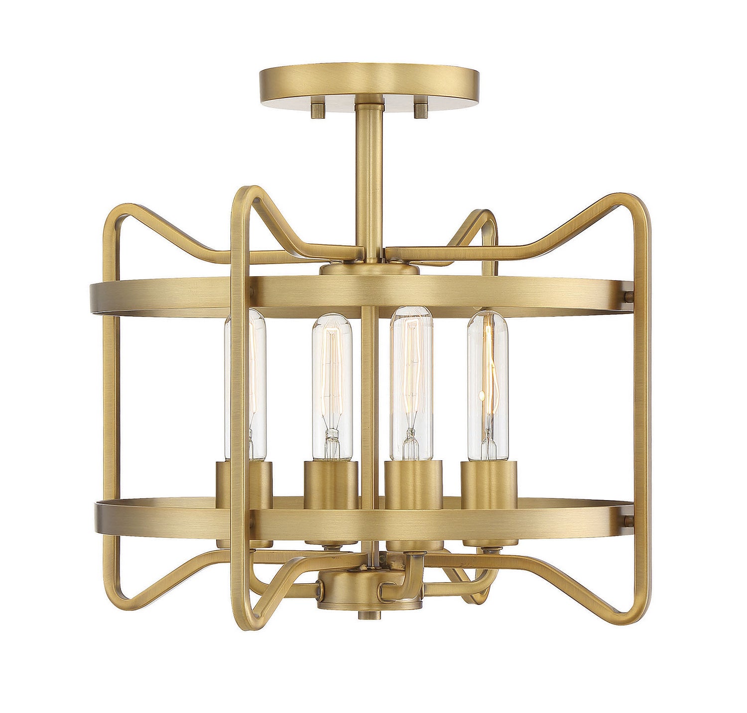 Savoy House - 6-4900-4-322 - Four Light Semi-Flush Mount - Kent - Warm Brass