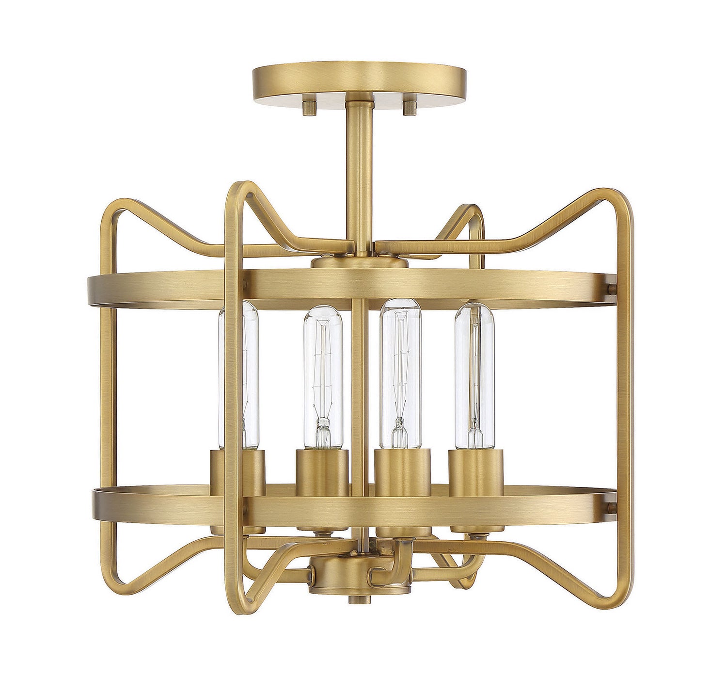 Savoy House - 6-4900-4-322 - Four Light Semi-Flush Mount - Kent - Warm Brass