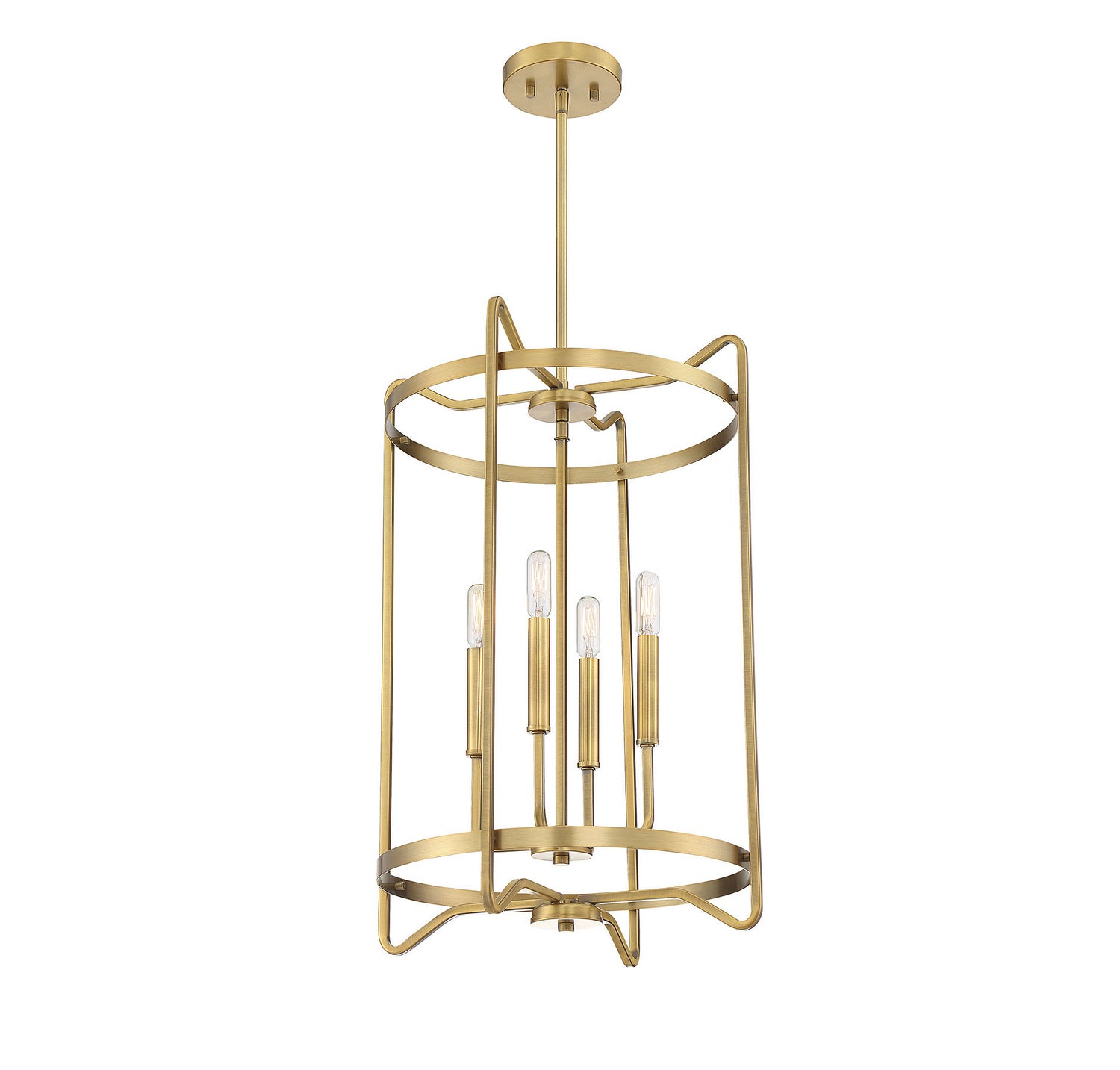 Savoy House - 3-4901-4-322 - Four Light Foyer Pendant - Kent - Warm Brass