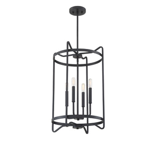 Savoy House - 3-4901-4-89 - Four Light Foyer Pendant - Kent - Matte Black