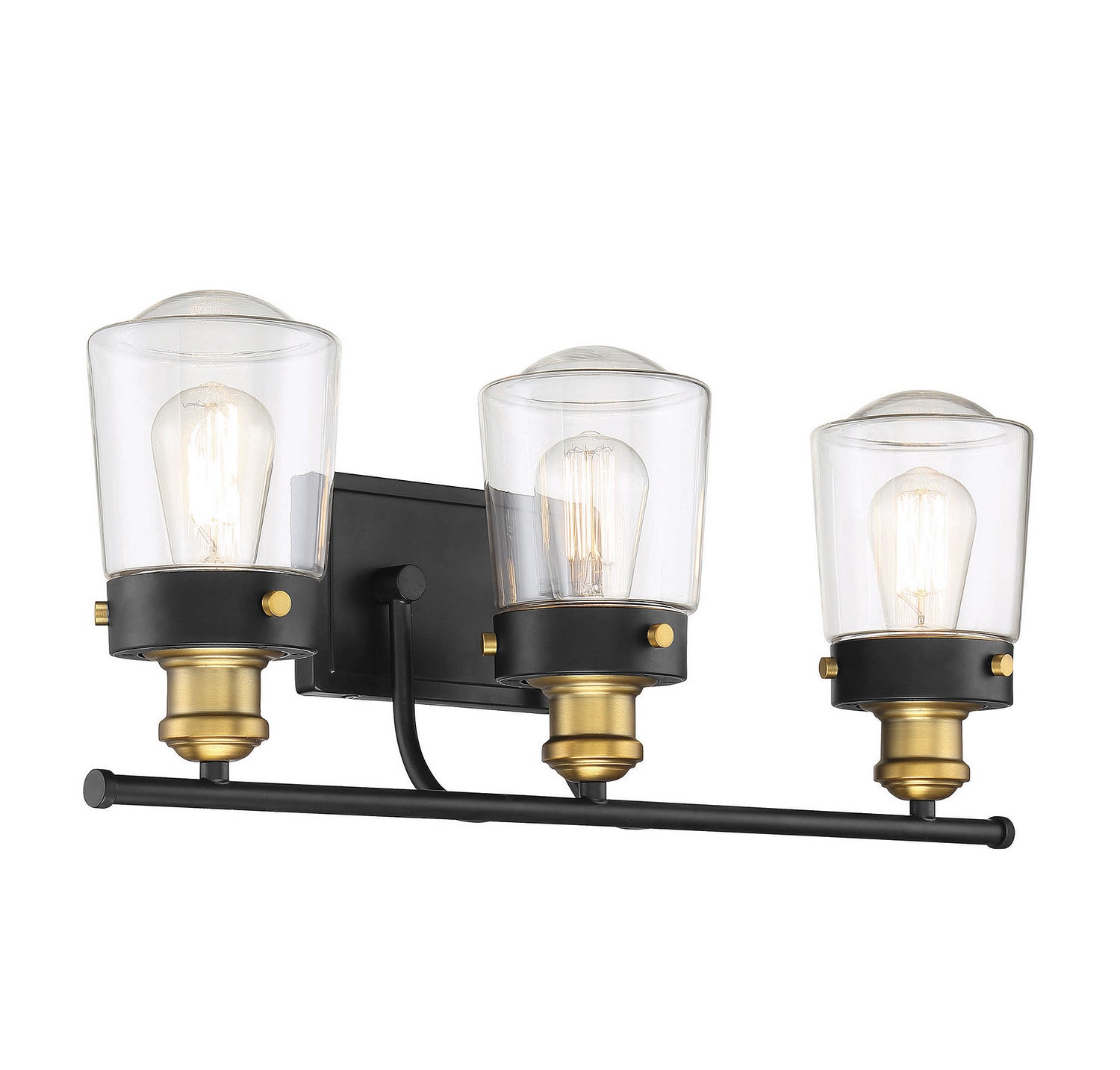 Savoy House - 8-2069-3-51 - Three Light Bath Bar - Macauley - Vintage Black with Warm Brass