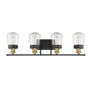 Savoy House - 8-2069-4-51 - Four Light Bath Bar - Macauley - Vintage Black with Warm Brass