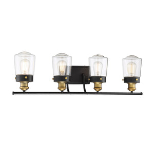 Savoy House - 8-2069-4-51 - Four Light Bath Bar - Macauley - Vintage Black with Warm Brass