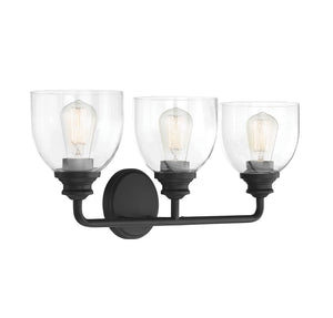 Savoy House - 8-7205-3-BK - Three Light Bath Bar - Vale - Black