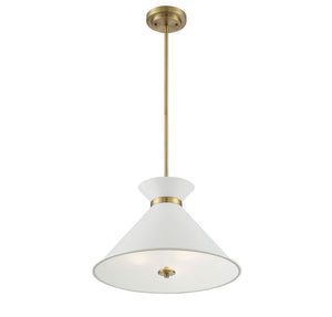 Savoy House - 7-2416-3-160 - Three Light Pendant - Lamar - White with Brass Accents