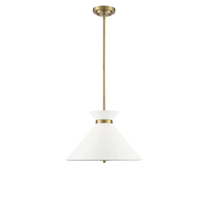 Savoy House - 7-2416-3-160 - Three Light Pendant - Lamar - White with Brass Accents