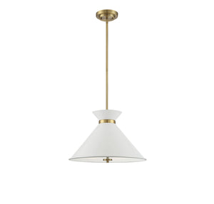 Savoy House - 7-2416-3-160 - Three Light Pendant - Lamar - White with Brass Accents