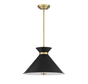 Savoy House - 7-2416-3-143 - Three Light Pendant - Lamar - Black with Warm Brass Accents