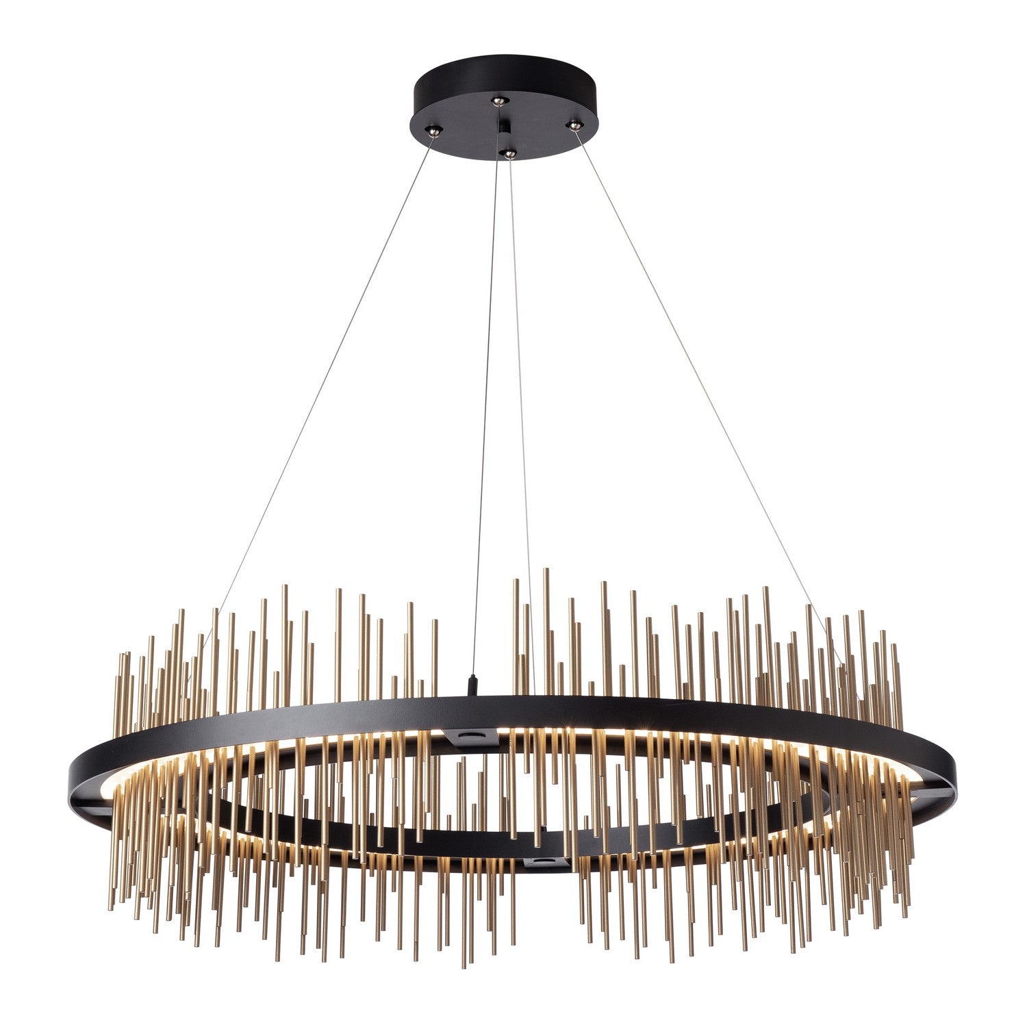 Hubbardton Forge - 139656-LED-STND-10-84 - Gossamer Circular LED Pendant - Gossamer - Black
