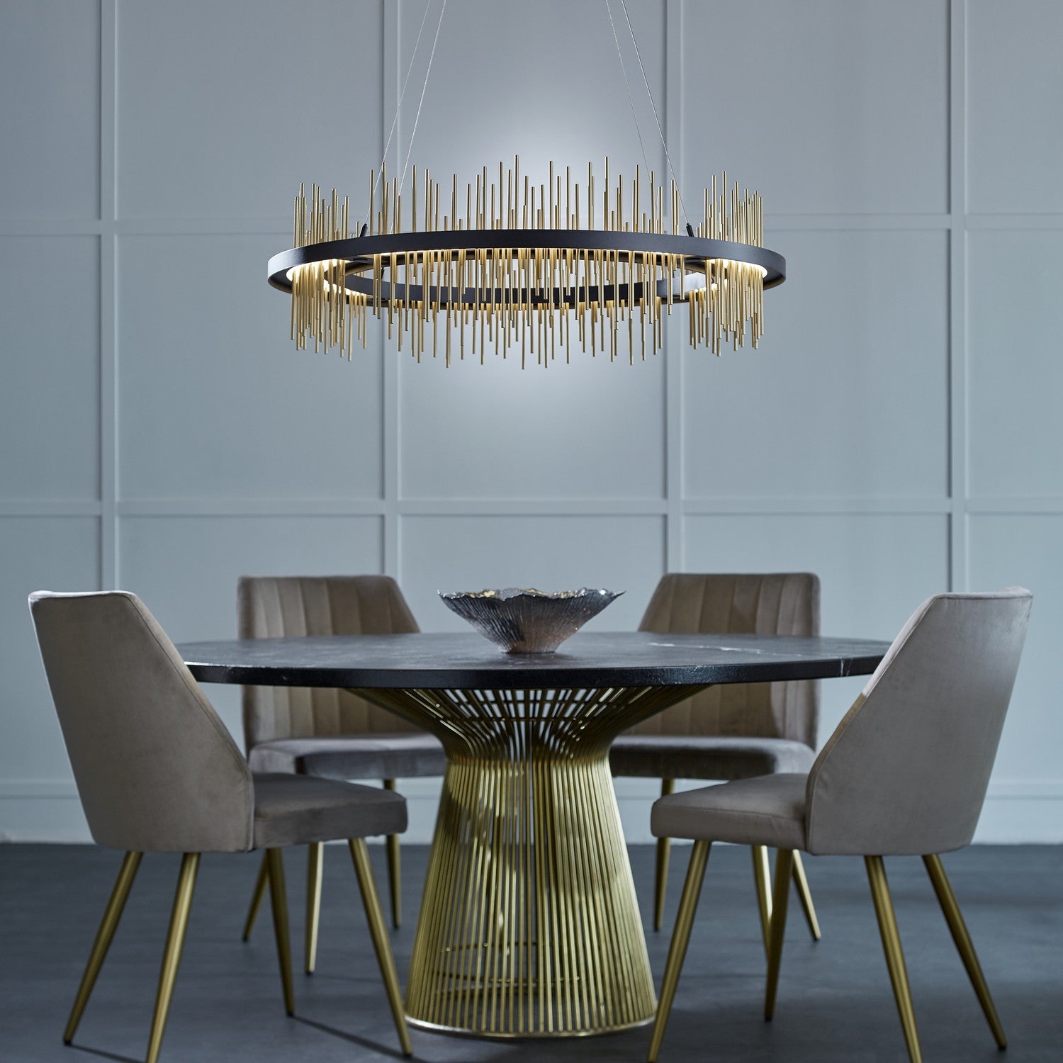 Hubbardton Forge - 139656-LED-STND-10-84 - Gossamer Circular LED Pendant - Gossamer - Black