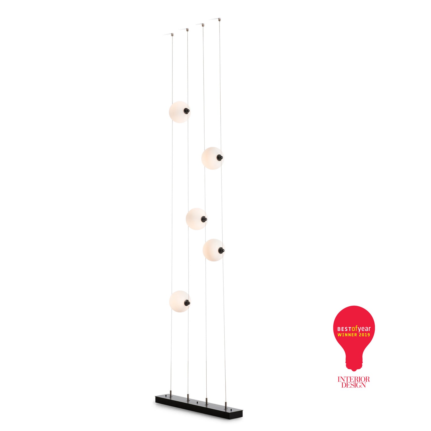 Hubbardton Forge - 289520-LED-STND-10-GG0668 - Abacus 5-Light Floor to Ceiling Plug-In LED Lamp - Abacus - Black