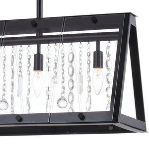 Vaxcel - H0244 - Five Light Linear Chandelier - Tremont - Matte Black