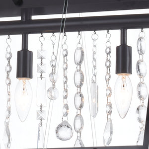 Vaxcel - H0244 - Five Light Linear Chandelier - Tremont - Matte Black