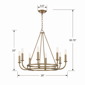 Crystorama - BAI-A2108-AG - Eight Light Chandelier - Bailey - Aged Brass