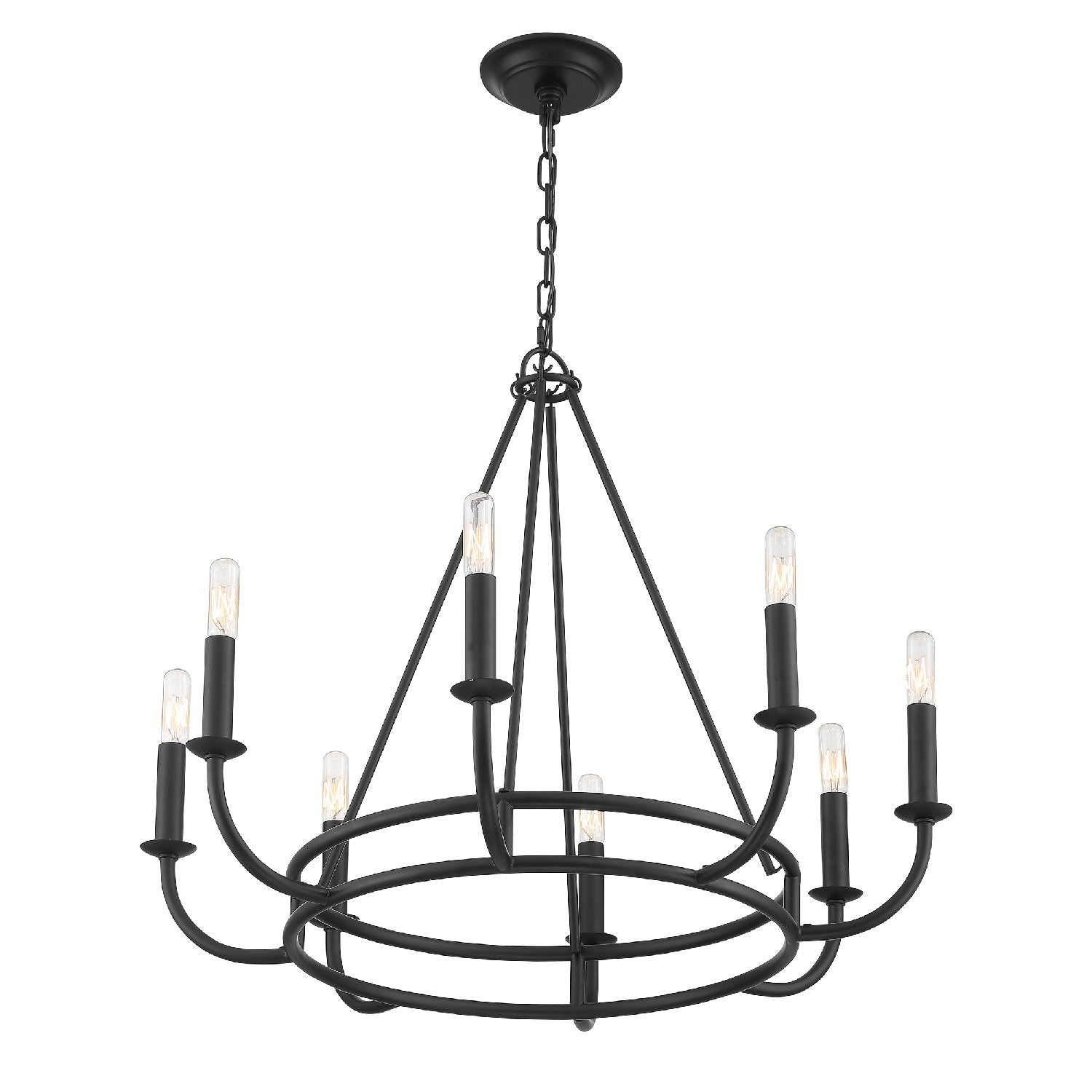 Crystorama - BAI-A2108-MK - Eight Light Chandelier - Bailey - Matte Black