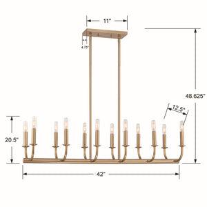 Crystorama - BAI-A2112-AG - 12 Light Chandelier - Bailey - Aged Brass