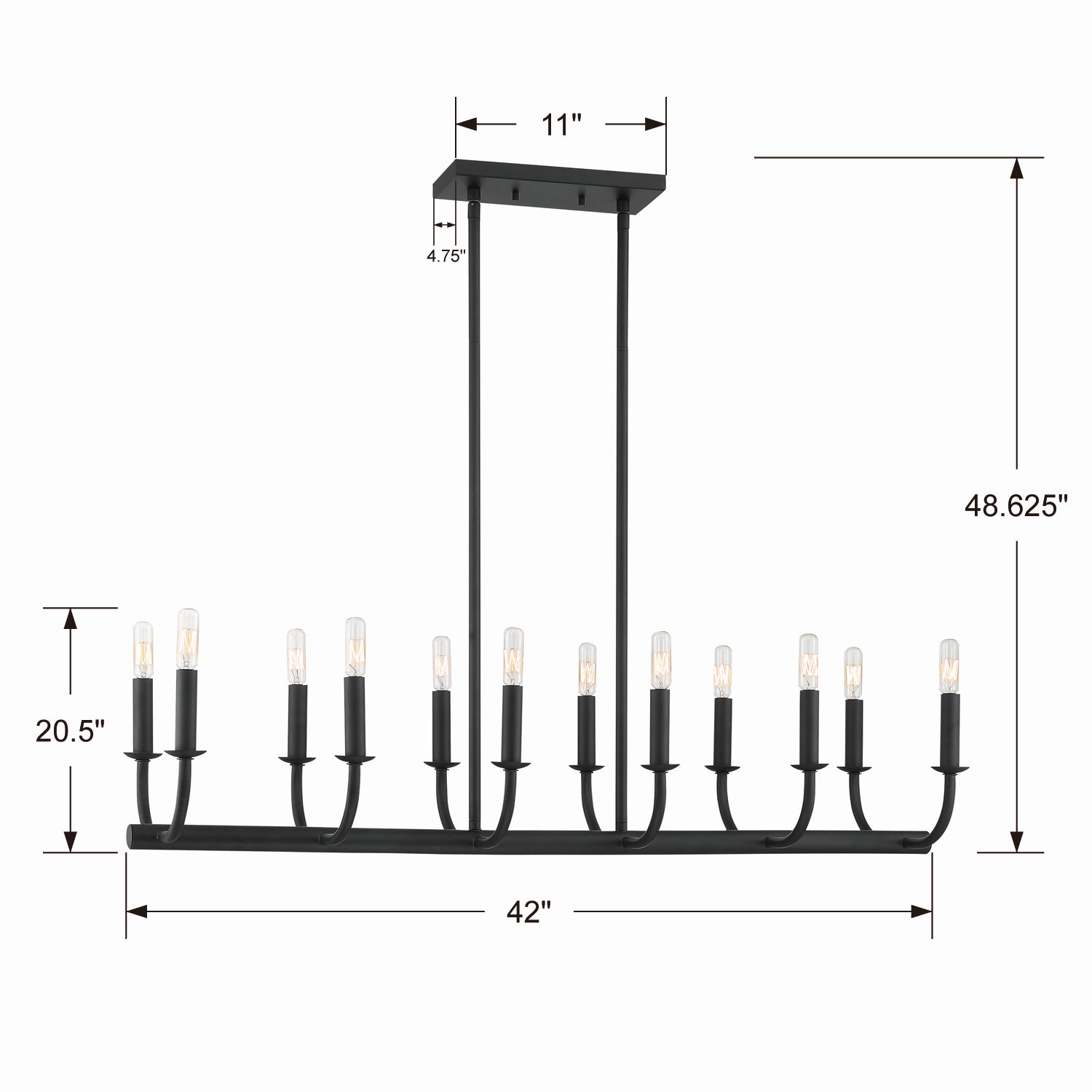 Crystorama - BAI-A2112-MK - 12 Light Chandelier - Bailey - Matte Black